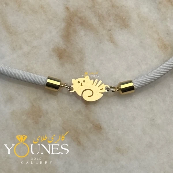 تصویر دوم دستبند گربه پیشی طلا لیزری